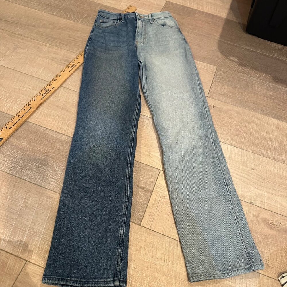HOLLISTER WOMENS ULTRA HIGH RISE STACKED VINTAGE STRAIGHT DENIM JEANS 25 X 31